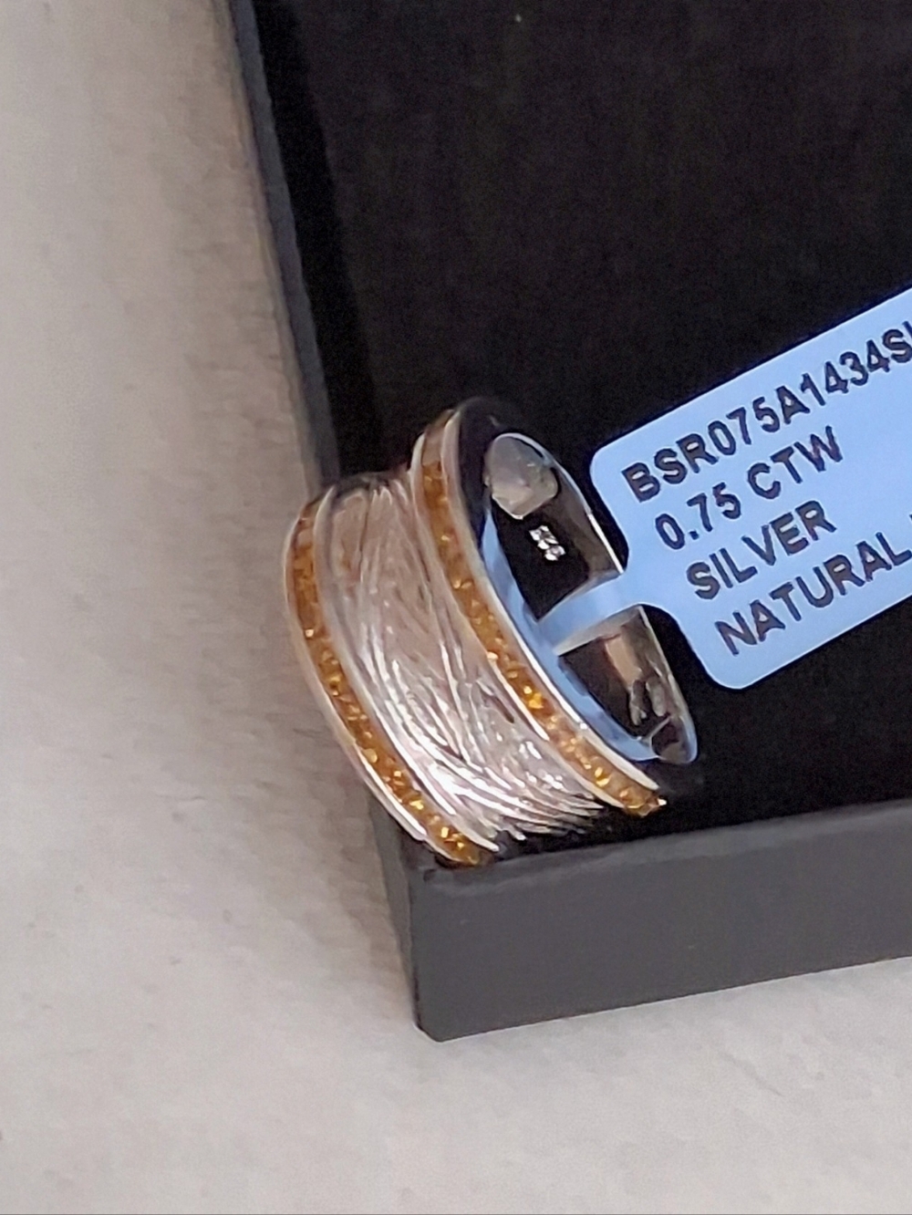 Natural 💎💛 Diamond Carved Cigar Banf Size 7